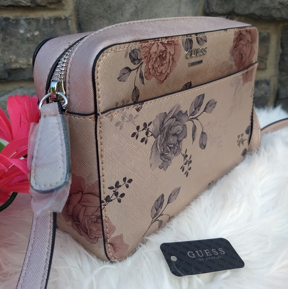 RARE Guess Rose Gold Floral Mini Campos Crossbody Bag - Picture 5 of 16